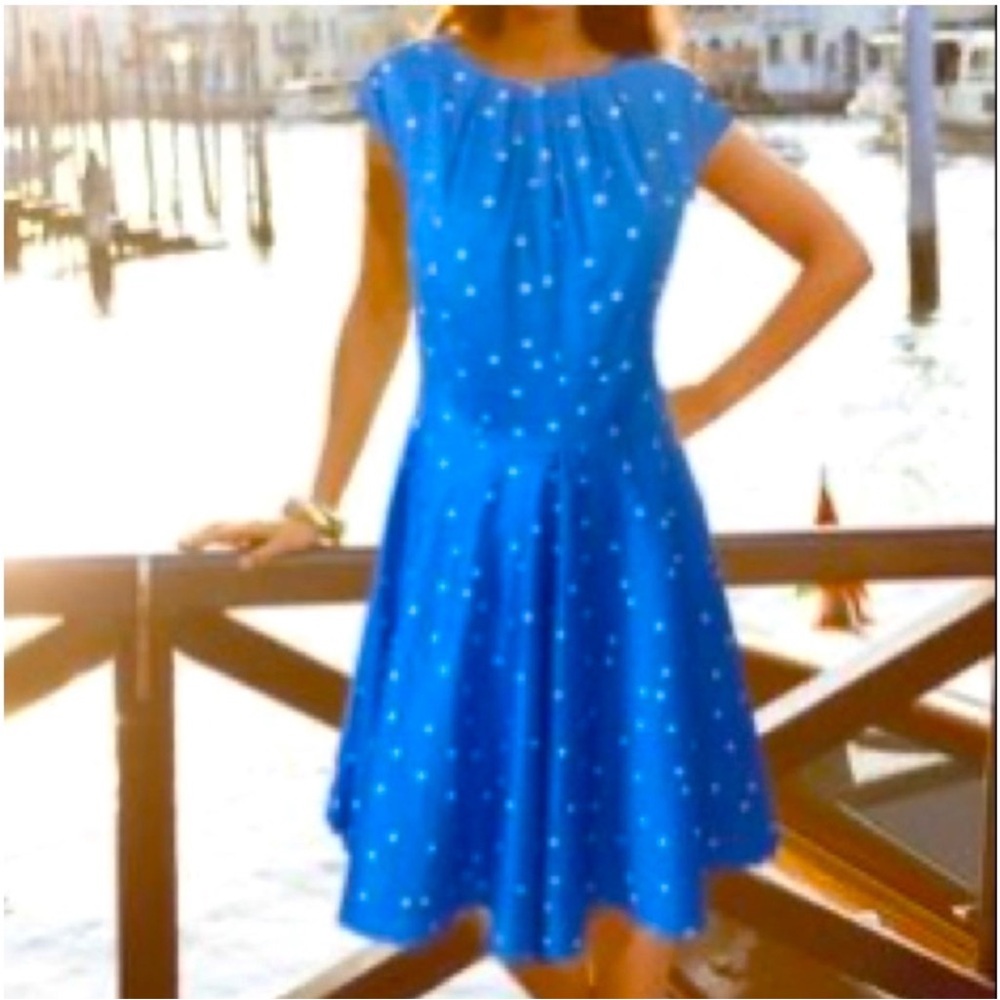 BODEN Blue dot flowershow fit & flare dress
Size 8L